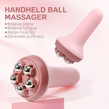 Portable Full Body Massage Roller - Manual 5-Ball Massager for Muscle Relaxation, Neck Pain, and Puffy Face