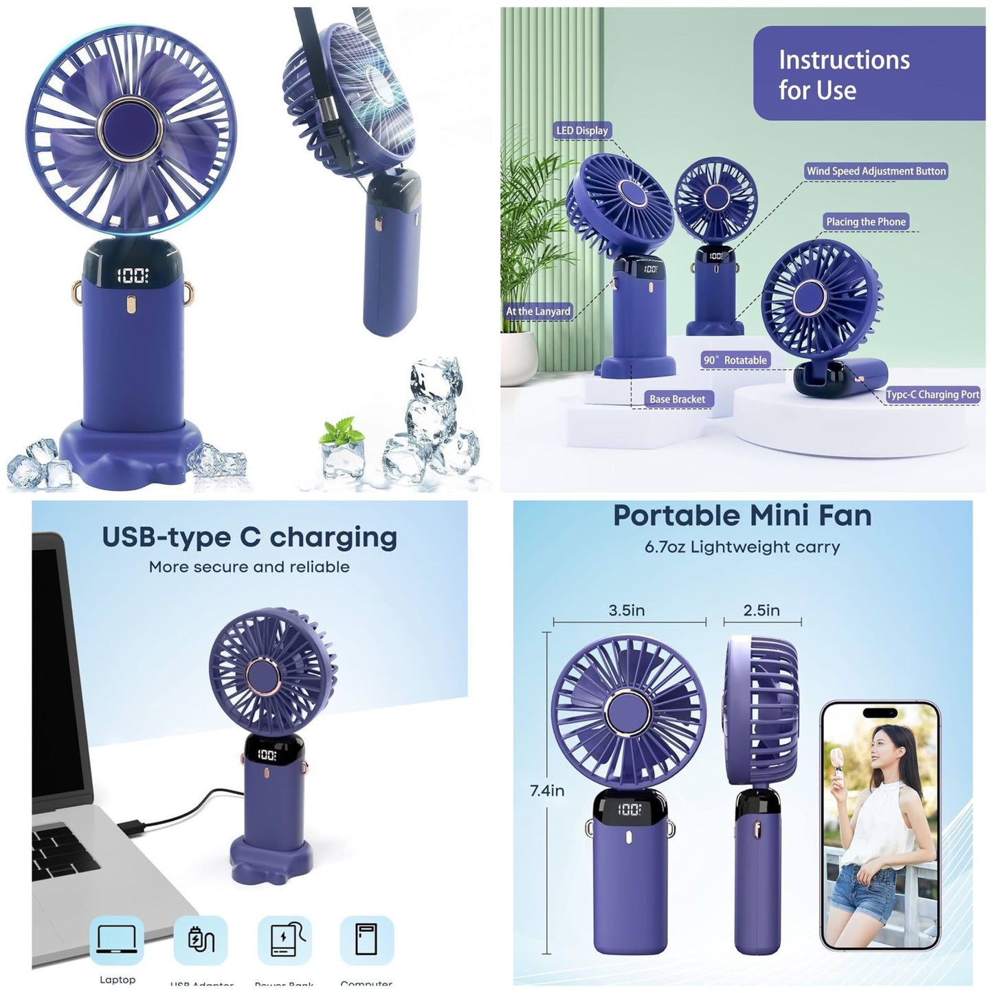 CoolBreeze Portable Mini Fan Pro