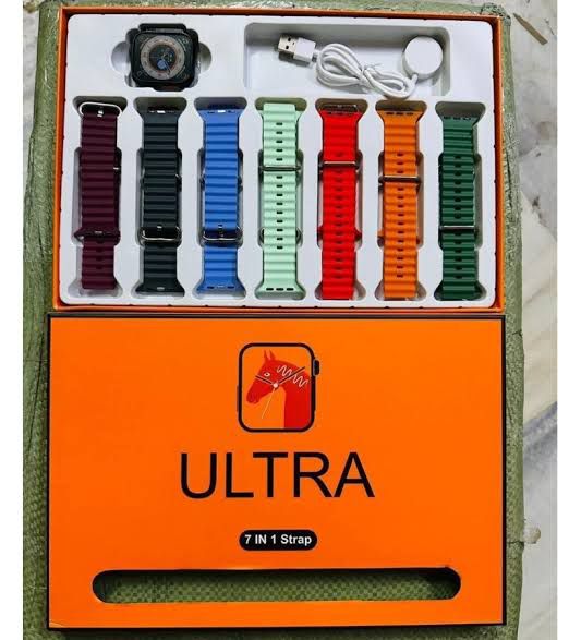 Ultra Smart Watch Series - Luxury 7-in-1 Strap Edition - Premium Smartwatch Bundle with Multiple Style Bands & Wireless Charger
