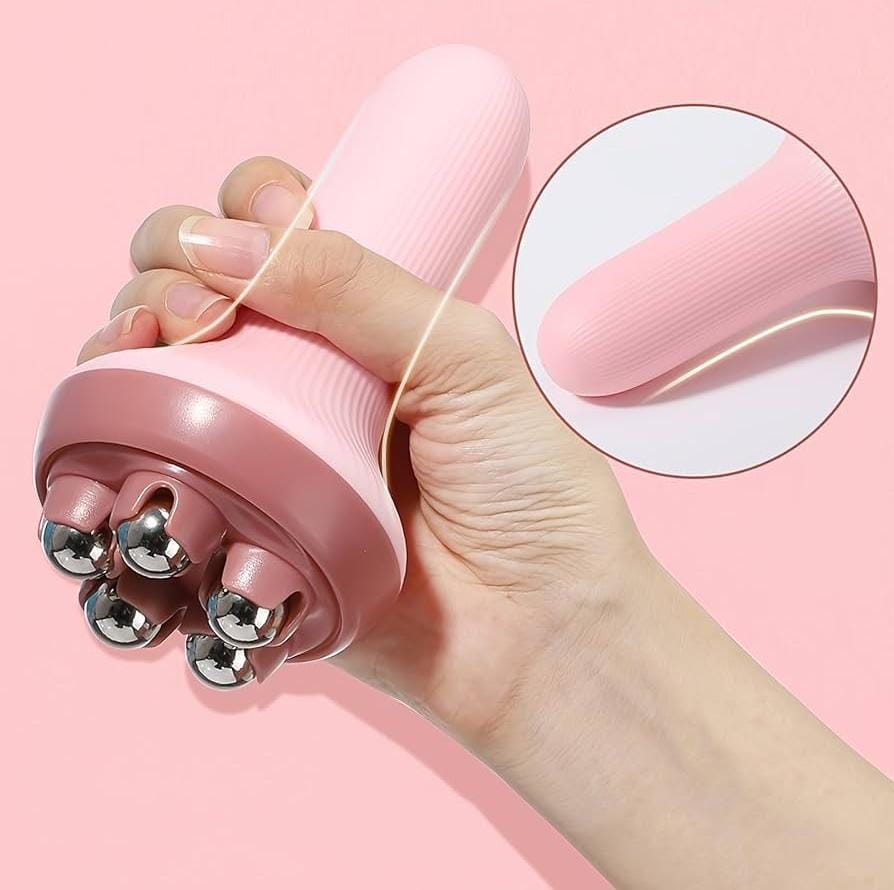 Portable Full Body Massage Roller - Manual 5-Ball Massager for Muscle Relaxation, Neck Pain, and Puffy Face