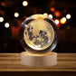 3D Galaxy Crystal Ball Night Light – Laser Engraved Moon Lamp with Warm LED Wooden Base for Home Decor & Gifting
