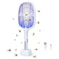 2-in-1 Rechargeable Electric Mosquito Swatter & LED Bug Zapper Lamp – High Voltage Insect Killer with USB Charging Base & Auto-Zapping Mode