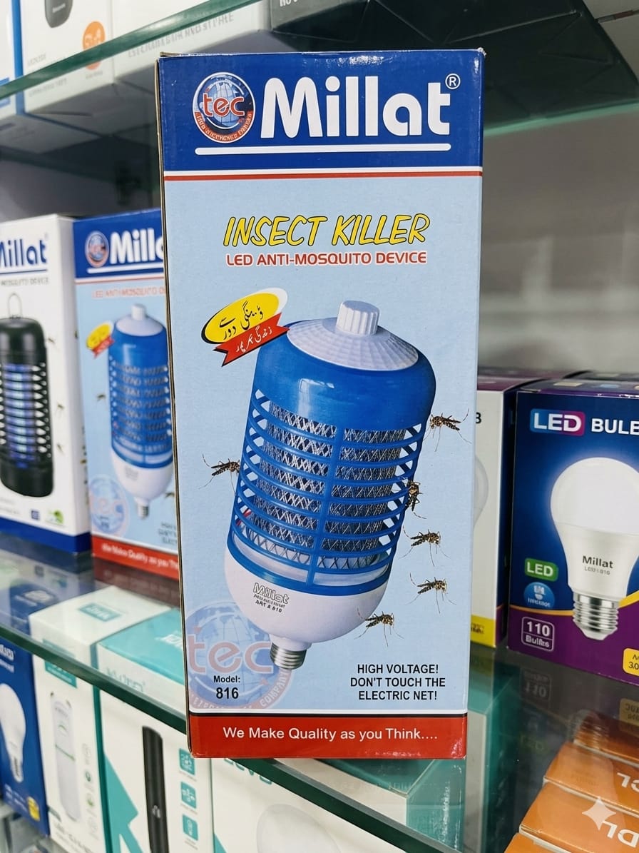 Millat 2-in-1 LED Bug Zapper & Insect Killer Lamp – High Voltage Anti-Mosquito Device for Home & Office