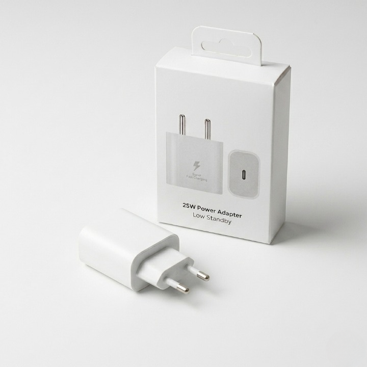Premium 25W USB-C Super Fast Charging Wall Adapter – Compact Power Adapter with Low Standby Power (White)