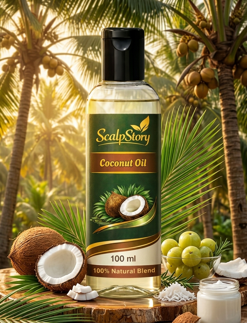 ScalpStory Premium Coconut Oil – 100% Natural Blend for Royal Hair & Scalp Care (100ml)