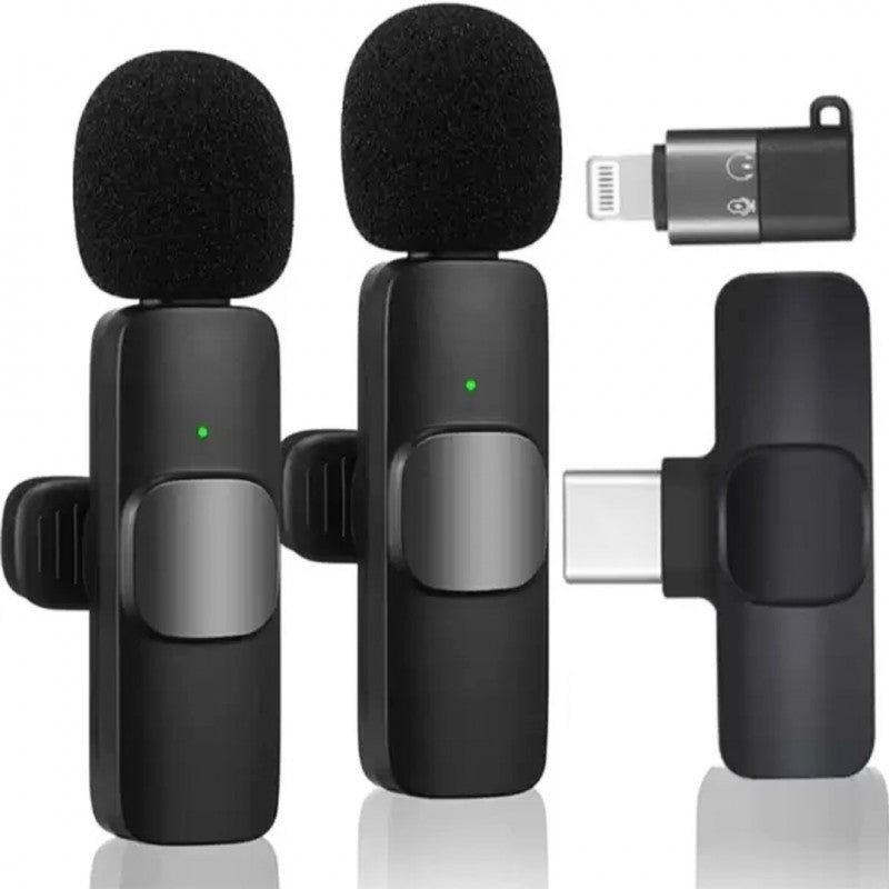 Professional Wireless Lavalier Microphone – Ultra-Low Latency Wireless Mic with Noise Reduction, Plug & Play for iPhone/Android, 20m Range, Crystal Clear Audio for Vlogging, YouTube & Interviews