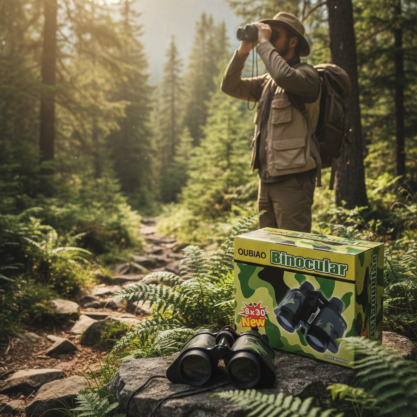 Adventure-Ready HD Compact Binoculars – 8x30 Camo Edition for Hunting, Camping & Travel