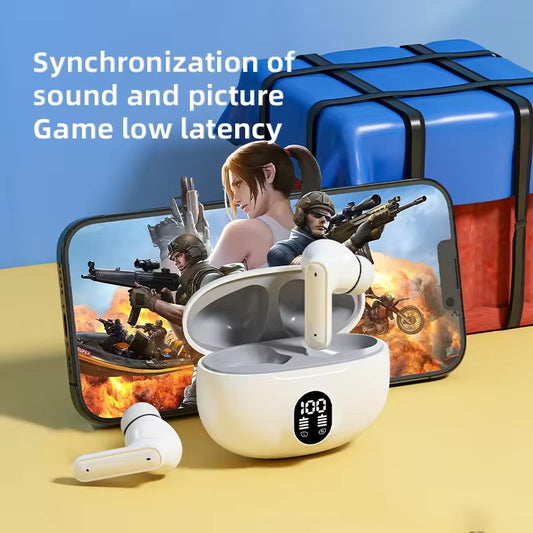 TWS Smart Sports Wireless Earbuds – ENC Noise Cancellation, LED Battery Display & Deep Bass Stereo Sound