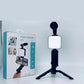 Professional 4-in-1 Smartphone Video-Making Kit (AY-49) – Complete Vlogging Bundle with LED Studio Light, Shotgun Microphone, Tripod Stand, and Bluetooth Remote