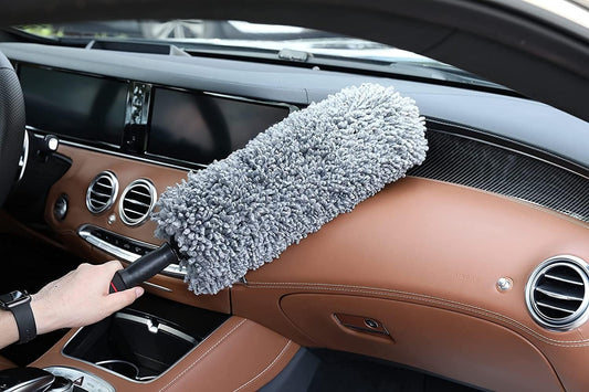 Professional Microfiber Car Duster - Extendable & Retractable Handle for Scratch-Free Exterior & Interior Cleaning.