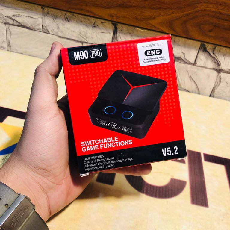 M90 Pro Gaming TWS Wireless Earbuds – Bluetooth 5.3, 3500mAh Powerbank Case, LED Battery Display & Low Latency Stereo Sound