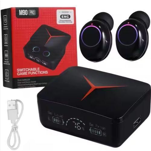 M90 Pro Gaming TWS Wireless Earbuds – Bluetooth 5.3, 3500mAh Powerbank Case, LED Battery Display & Low Latency Stereo Sound