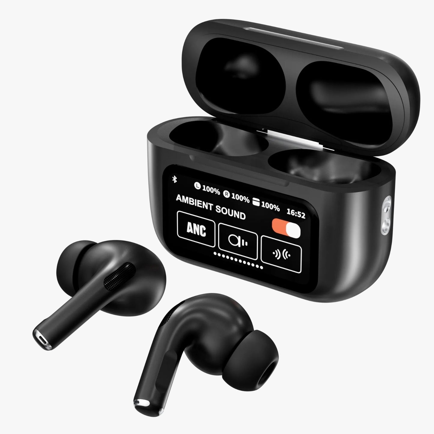Elite Pro Smart Touch Screen Wireless Earbuds – Active Noise Cancelling (ANC), Ambient Sound Mode, Full Color Control Display & Hi-Fi Stereo Sound