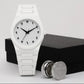 Pure White Arabic Calligraphy Watch – Minimalist Matte Finish Wristwatch for Men & Women