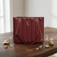 Elegant Quilted Luxury Tote Bag - Premium Vegan Leather Shoulder Bag with Gold-Tone Chain Straps & Iconic Logo Hardware