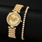 Luxury Butterfly Crystal Women’s Watch with Matching Bracelet