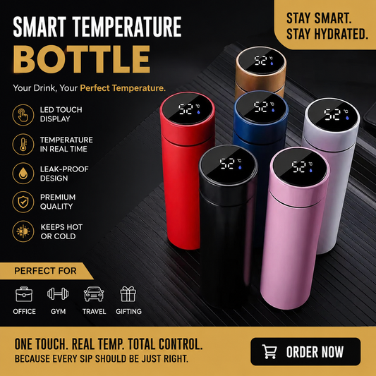 Smart Temperature Display Vacuum Flask – Hot & Cold Insulated Water Bottle