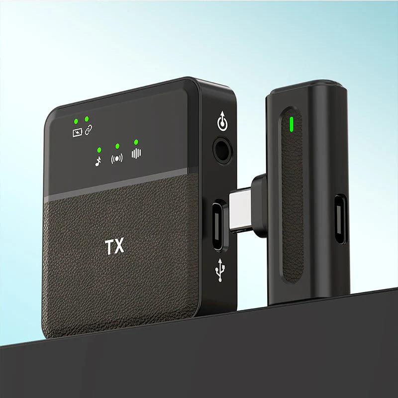 Professional Wireless Lavalier Microphone with DSP Intelligent Noise Reduction - High-Fidelity Audio Transmitter for Vlogging & Live Streaming.
