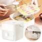 Asujei 2-Tier Ice Cube Maker with One-Button Release – Large Capacity Storage Bin with Visual Drawer & Comfortable Handle.