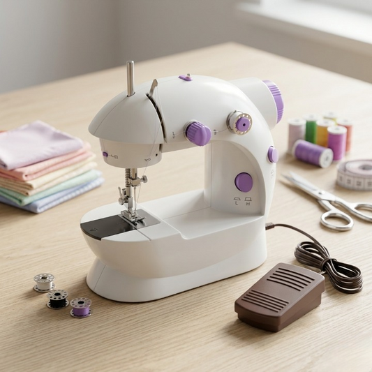 Portable Dual-Speed Mini Sewing Machine – Lavender Edition