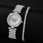 Luxury Butterfly Crystal Women’s Watch with Matching Bracelet