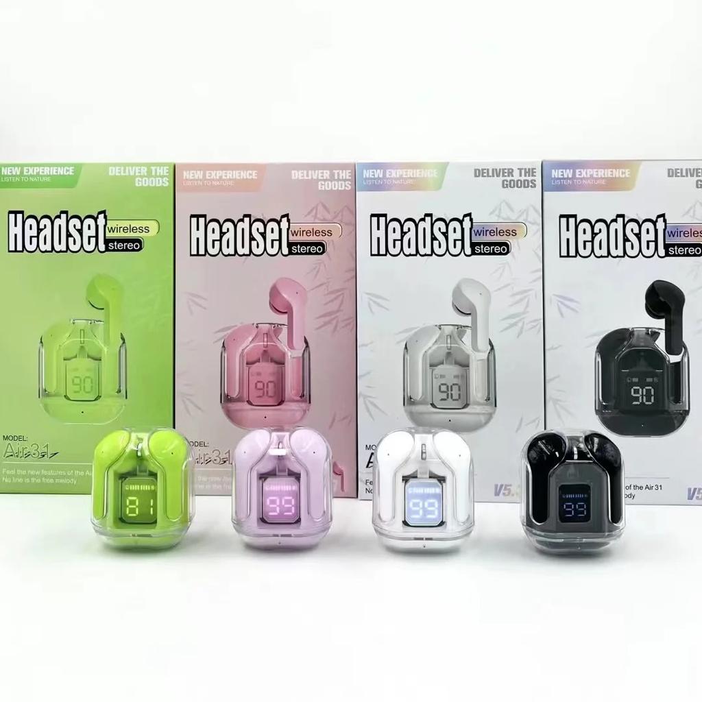 Noise Cancelling Wireless Earphones – Hi-Fi Stereo Sound, Waterproof Earbuds with Transparent Charging Case.